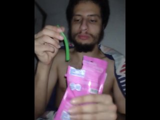 Feeding Myself With Candy Tubes Horny Asf