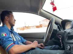 Gay jerk off in car