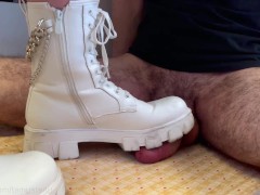 Cock Boots Crush - White Combat Boots