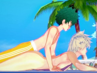 Mitsuki Bakugo and Izuku Midoriya have intense sex on the_beach. - My Hero Academia Hentai