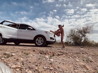 Almost Caught Having Rough Sex In The Desert Next To The Road