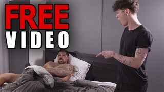 Dadcreep Latino Stepdad Drills His Tattooed Stepson's Asshole With His Shaft