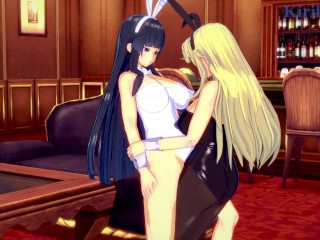 Ikaruga and Katsuragi have intense futanari_sex in a bar. - Senran_Kagura Hentai