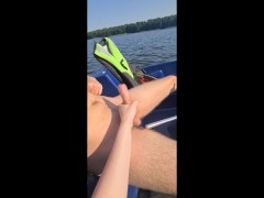 RISKY PUBLIC HANDJOB WITH A STRANGER IN A BOAT ON THE NETHERLANDS BUSY LAKE! (Full Video)