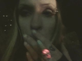Cigarette In The Car At Night