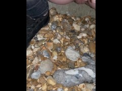 Pissing on the beach 