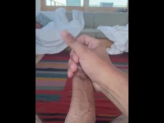 Jerking my cock in my beach house 