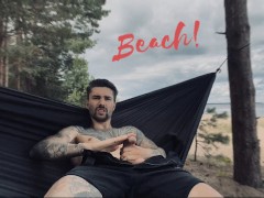Juicy masturbation on the beach in a hammock 🔥💦🌞