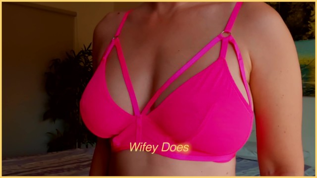 640px x 360px - MILF Hot Lingerie. Big Tits in Pink String Lace Bra - Pornhub.com