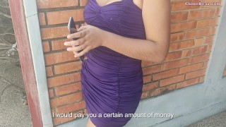 Outside A Public Agent Offers This Young Woman Money For A Photo Shoot And Then Offers Her More Money