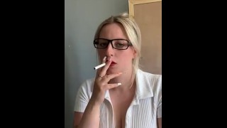 Smoking Fetish CLEAVAGE FROM A HOT SMOKER