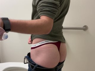 Fingering And Using A Glass Buttplug In My Ass At The Work Bathroom