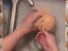 Part 2 of Slutty Dirty Silicone Doll that NEEDS to be cleaned ASMR