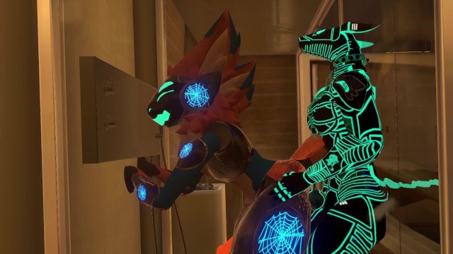 Protogen Furry Gets Fucked In Shower By Synth 