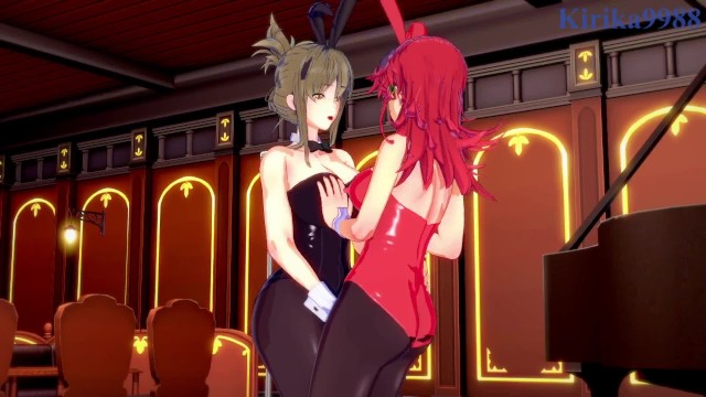 Festenia Muse and Chitose Kisaragi engage in intense lesbian play - Super Robot Wars J 