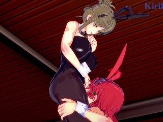 Festenia Muse and Chitose Kisaragi engage in intense lesbian play - Super Robot Wars J& V_Hentai