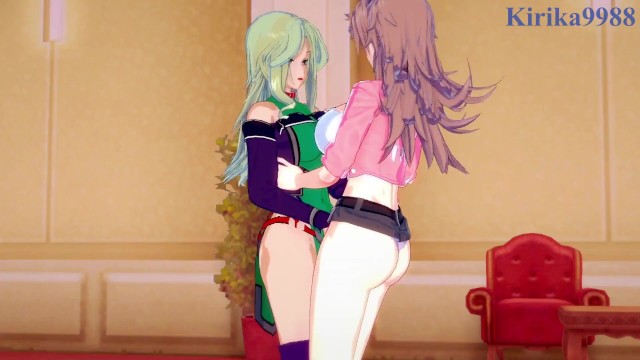 Sagiri Sakurai and Lamia Loveless engage in intense lesbian play - Super Robot Wars T 