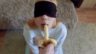 Petite Silly Step Sister Cheated In The Blindfolded Game But I Believe She Enjoyed It