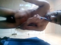 naked in bathroom and cum