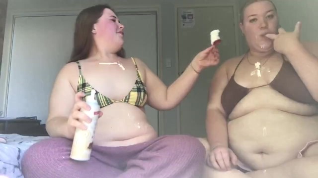 DOUBLE BBW STEP SIS WHIPPED CREAM STUFFING AND BELLY PLAY (TEASER)