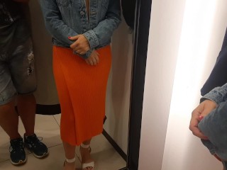 A Sexy Stranger Asked Me_to look at her in the_fitting Room.