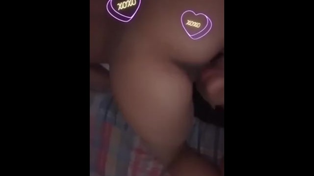 Eating Bi-sexual Latina pussy from the back while playing with her clit with a toy 