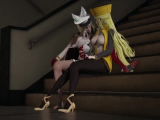 Guilty Gear Millia Rage is subjected by_Ramlethal Valentine hot Lesbian_sex