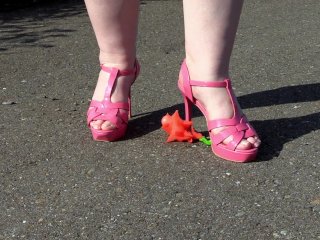 Crushes A Toy With High Heels