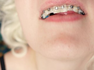 Giantess VoreFetish - FemDom POV - Braces Mouth Tour Close Up