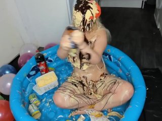 Slutty Teen Covers_Herself in An Ice Cream_Sundae Dare!