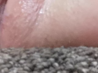 Morning close up creamy pussy masturbation in medical_gloves till strong orgasm