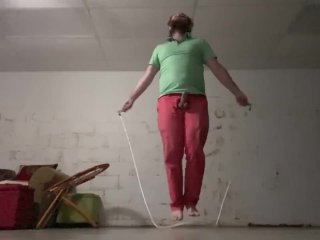 Slow-Motion Jumping Rope and_Jerking