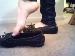 Black Moccasins Shoeplay Frieda Ann Foot Fetish