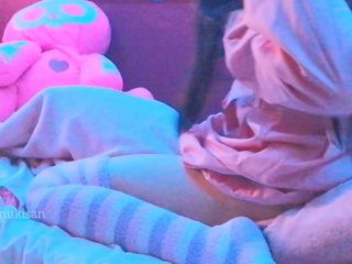 Kawaii Asian_Girl Touching Her Pussy and Humping Pillow When Parents Are Home_Loud Moaning