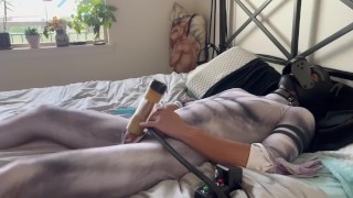 Orgasm Pup In A Petsuit Cums Hard In The Venus 2000 Milker