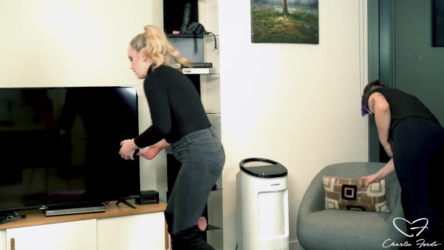Charlie and Mia fuck and fist each other with toys they discover while robbing an apartment