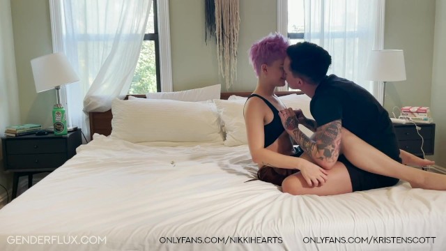 Passionate Vacation Sex Andro Queer Lesbian Butch ENBY makeout and eat pussy - Kristen Scott, Nikki Hearts