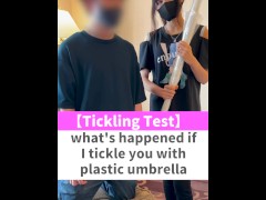 what's happened if I tickle you with plastic umbrella♡ #shorts