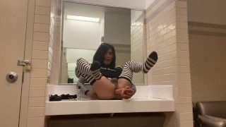 Goth Cum In The Bathroom With Me