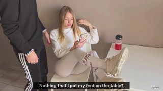 Girlfriend Was Fucked For Throwing Her Legs On The Table