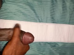 Milking my dick until I cum after taking a good shower 