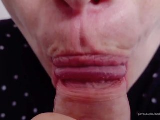 Sucks the Balls and Makes Perfect Blowjob FilledHis Mouth with_Cum - Close Up POV