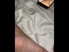 Roommate with a foot fetish cums over my feet and watches my videos whilst I’m still waking up 