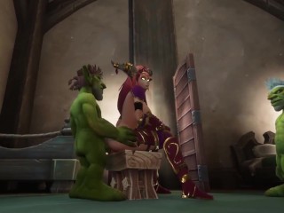 An Elf has a Threesome with_two Goblins Warcraft Parody