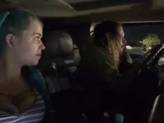 Drive Thru with Cum All Over Face_After BJ_in Hummer H2!!