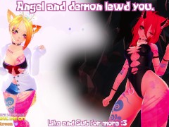ASMR RolePlay || Lewd Angel and Demon seduce you | F4M | 18+ | Moans | Kissing | Ear licks.