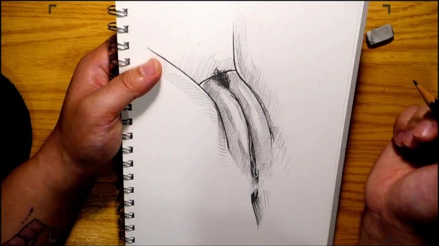 Cumshot Porn Pencil Drawings - Come inside my hairy pussy pencil drawing - EroThots