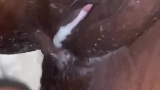 Tight Pussy BBC Creamy Dripping Pussy Fuck Rubber Band Stretched As Far As It Will Go