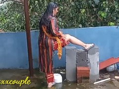 Painful Fuck after RAIN BATH ।। बारिश में देसी भाभी की मस्ती। 