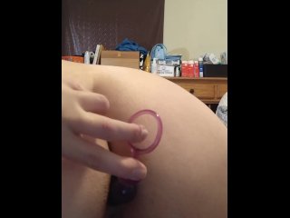 Anal Beads in My Tight Ass and a Huge DildoIn My Fat_Pussy